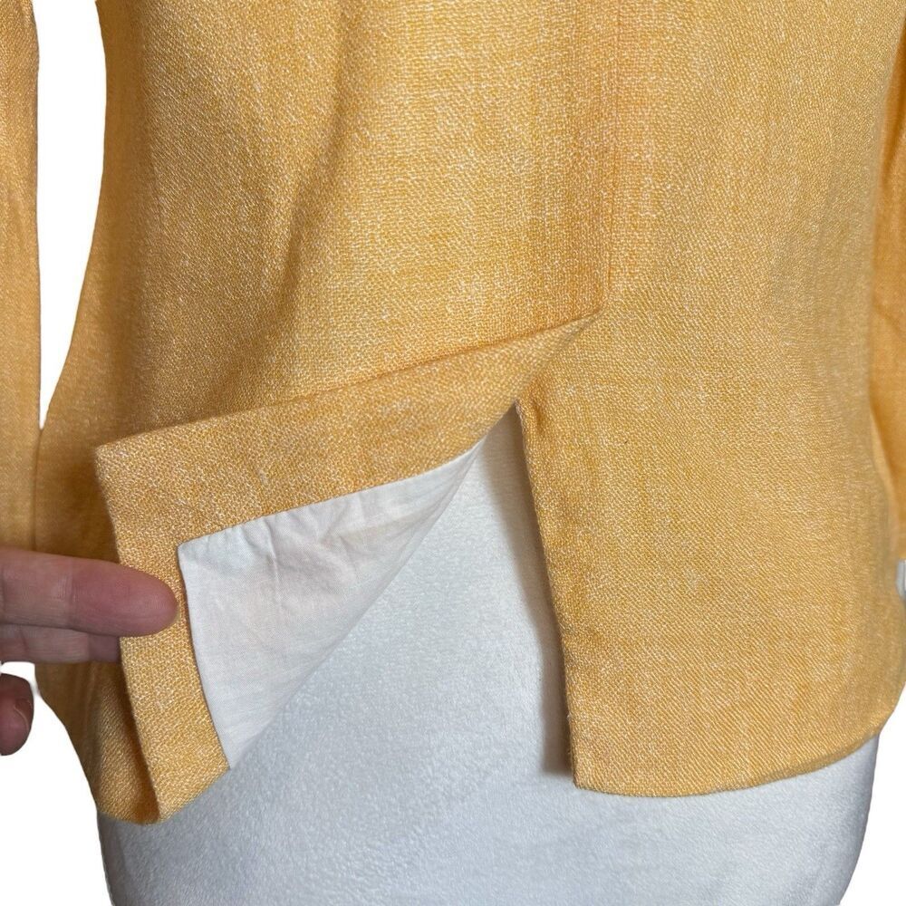 Talbots Linen Cotton Blazer 4P Petite Orange Y2K Academia Preppy Corporate Work - Picture 7 of 9